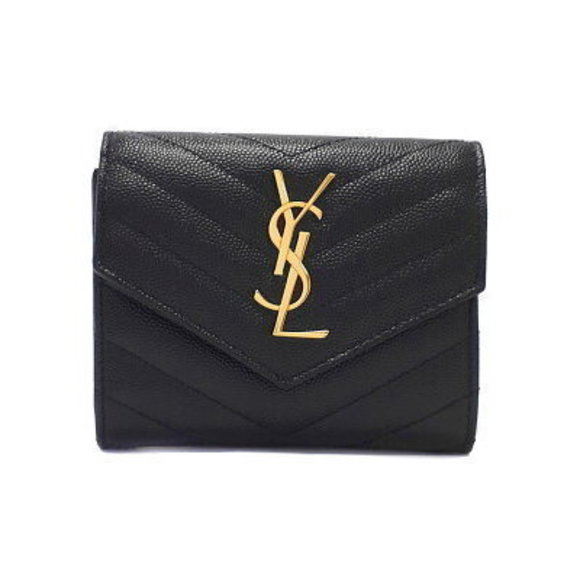 SAINT LAURENT PARIS YSL Monogram Three Wallet Tri - Picture 1 of 5